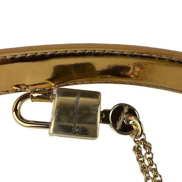 NWT Dolce & Gabbana Women\'s Oro Chiaro Belt Pendant Charm Embellished Sz 90 cm main image 8